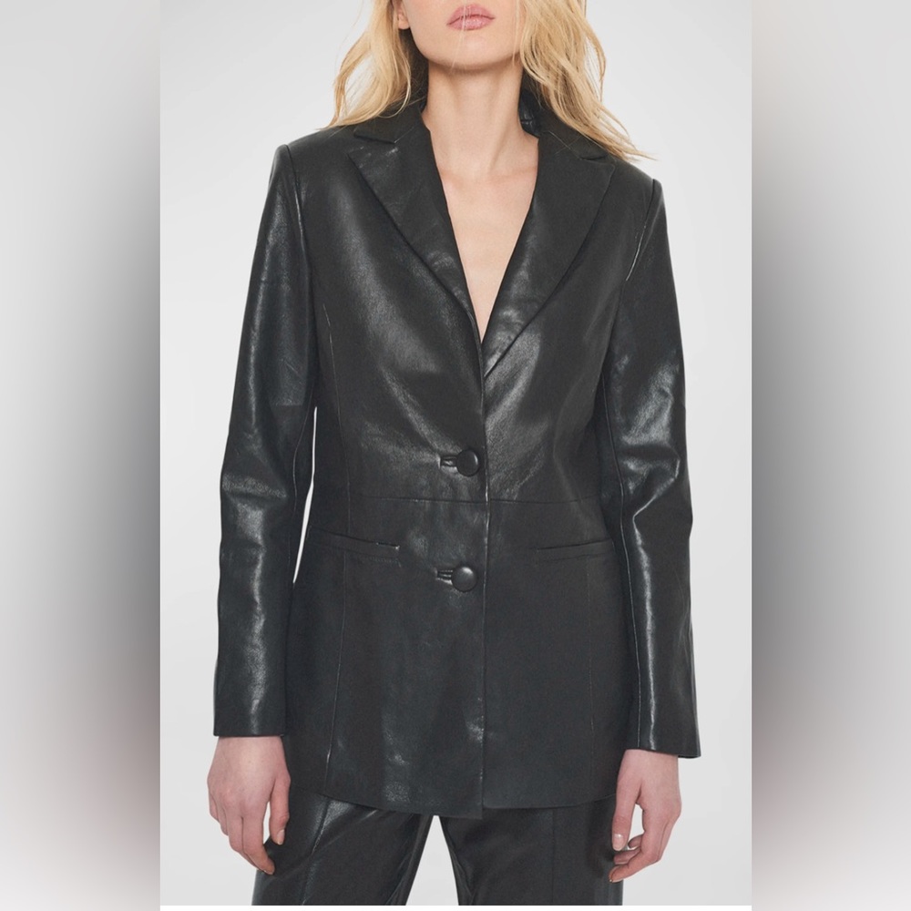 AS By DF
Jordan Recycled Leather Boyfriend Blazer size Medium color Black NWT